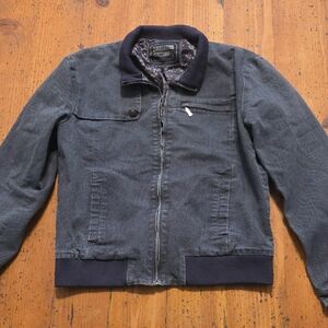 21men Dark Blue Denim Bomber Jacket